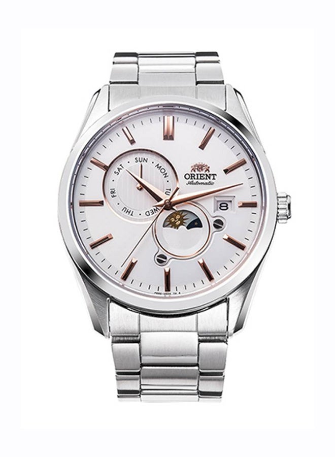 أورينت ساعة يد أوتوماتيكية للرجال من الفولاذ المقاوم للصدأ مع الشمس والقمر RA-AK0306S - Image 1