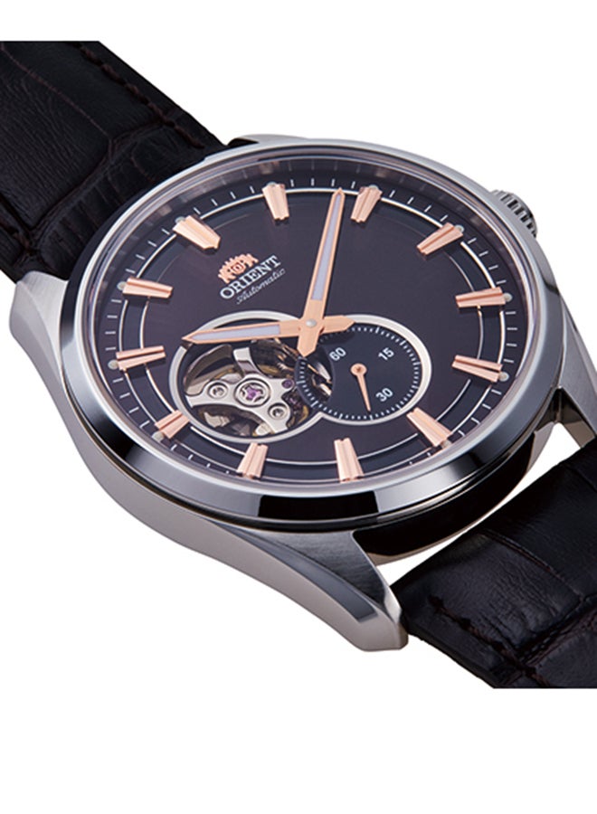 أورينت Boys' Automatic Semi Skeleton Leather Strap Men's Watch RA-AR0005Y  - Image 3