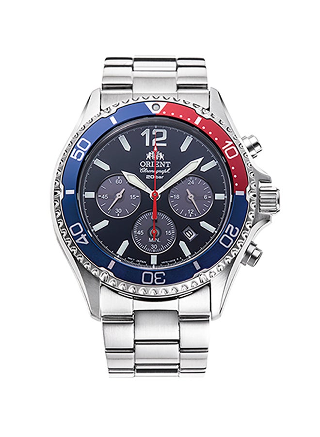 أورينت ساعة يد رجالية شمسية أنالوج كرونوغراف من الفولاذ المقاوم للصدأ RA-TX0201L - Image 1