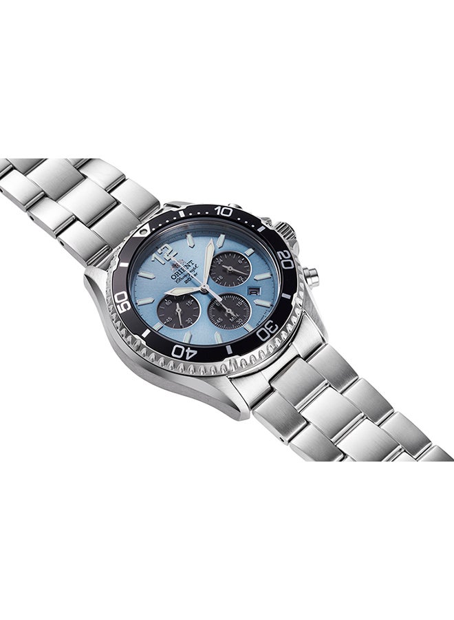 ORIENT Men's Quartz Sports Chronograph Men's Watch RA-TX0206L, Sky Blue Dial, 42.8mm, 200M WR - Image 2