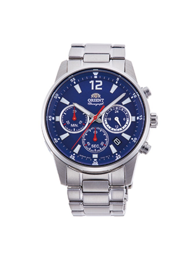 أورينت Boys' Quartz Sports Chronograph Men's Watch RA-KV0002L, Blue Dial, 42mm, 100M WR  - Image 1