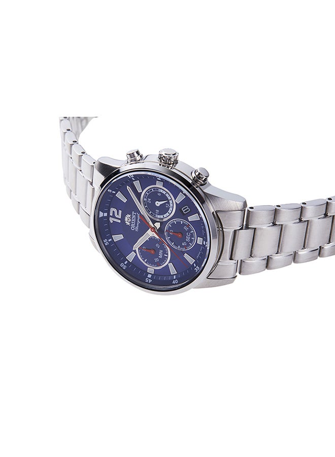 أورينت Boys' Quartz Sports Chronograph Men's Watch RA-KV0002L, Blue Dial, 42mm, 100M WR  - Image 4