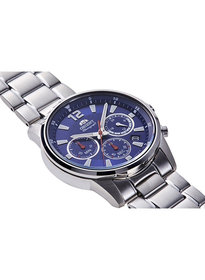أورينت Boys' Quartz Sports Chronograph Men's Watch RA-KV0002L, Blue Dial, 42mm, 100M WR  - Image 3
