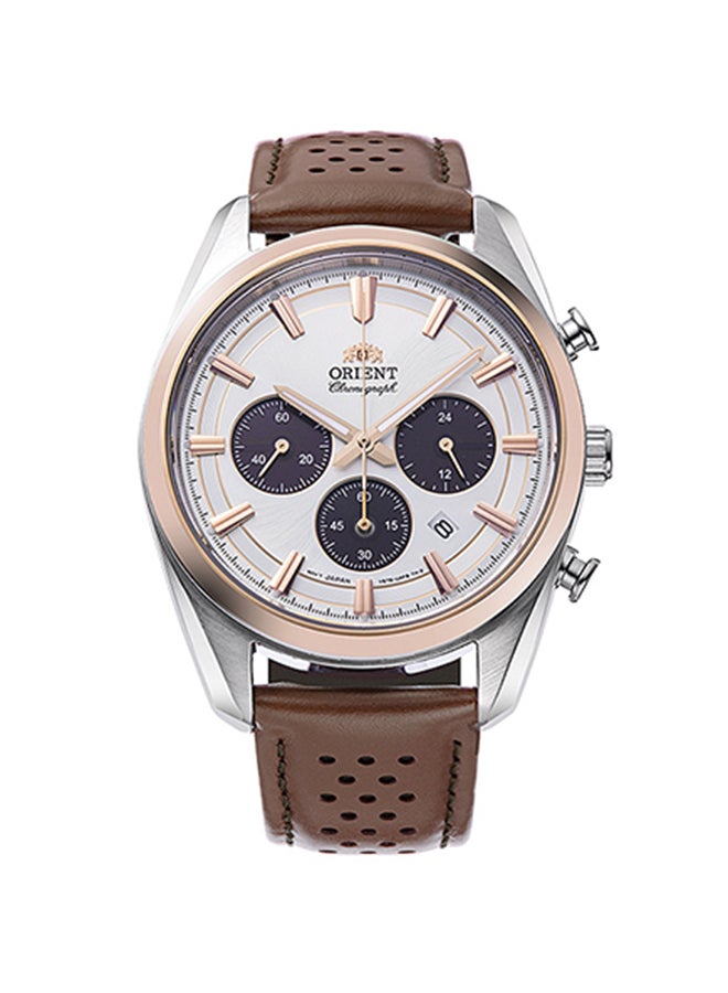 ORIENT Men's Quartz Contemporary Chronograph Men's Watch RA-TX0306S, White Dial, 40mm, 50M WR  - Image 1