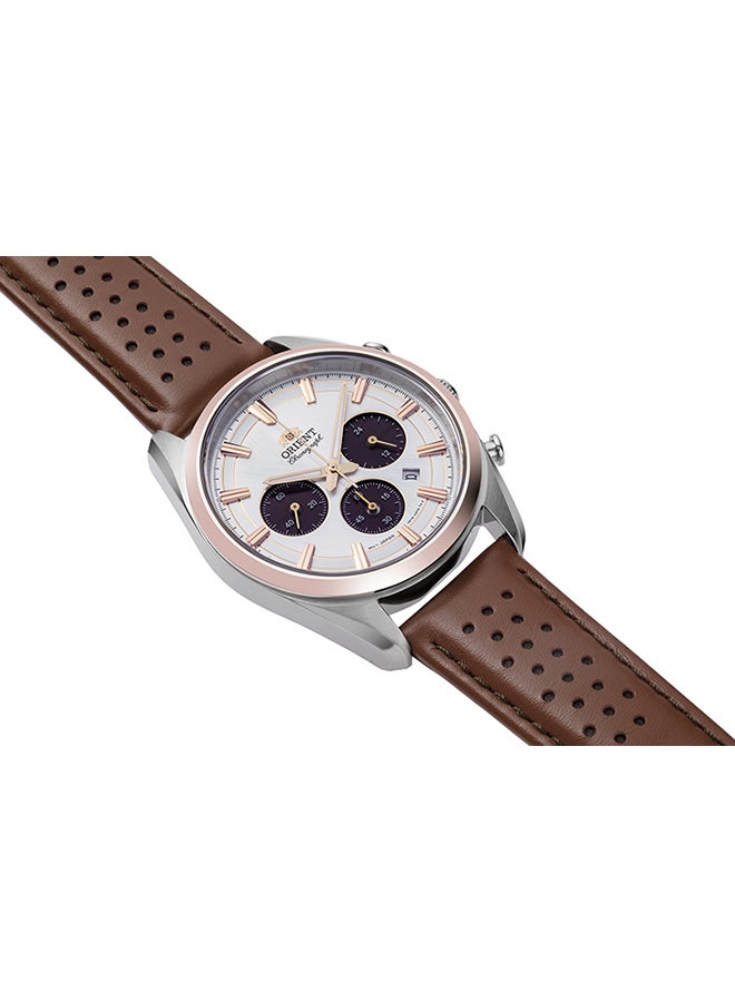 ORIENT Men's Quartz Contemporary Chronograph Men's Watch RA-TX0306S, White Dial, 40mm, 50M WR  - Image 2