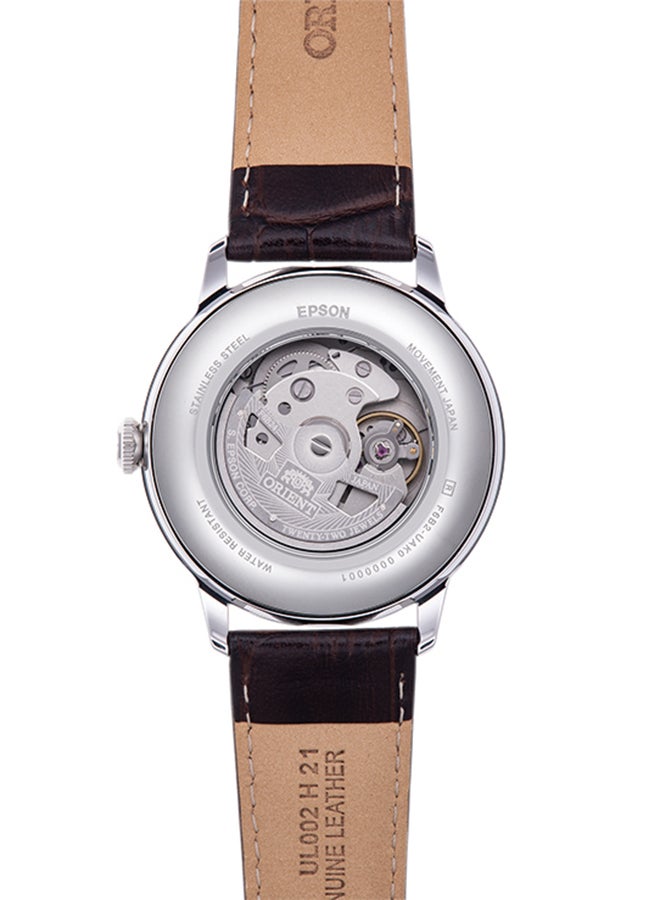 ORIENT Men's Bambino Moonphase Automatic Leather Strap Men's Watch RA-AK0803Y - Image 3