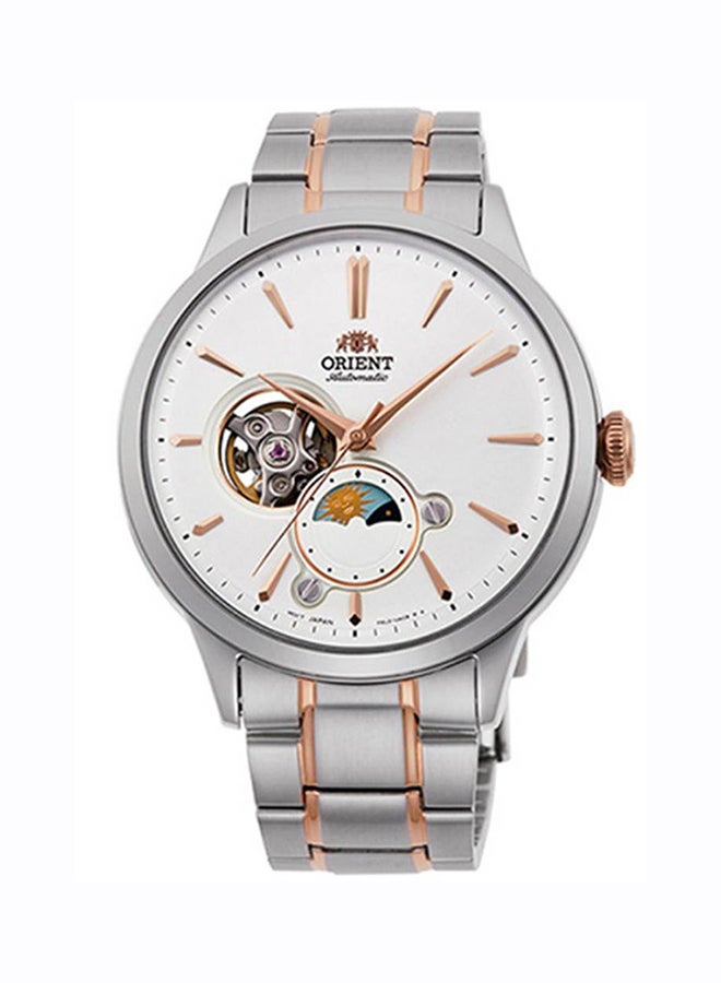 أورينت أوتوماتيك صن ومون أنالوج قرص أبيض من الفولاذ المقاوم للصدأ - RA-AS0101S - 41.5 مم - Image 1