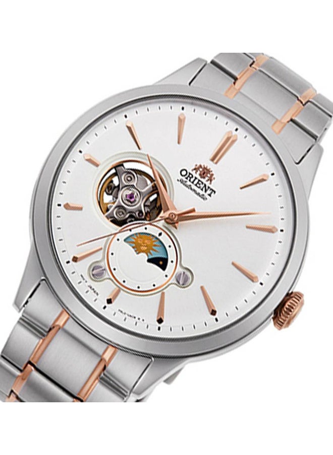 أورينت أوتوماتيك صن ومون أنالوج قرص أبيض من الفولاذ المقاوم للصدأ - RA-AS0101S - 41.5 مم - Image 3