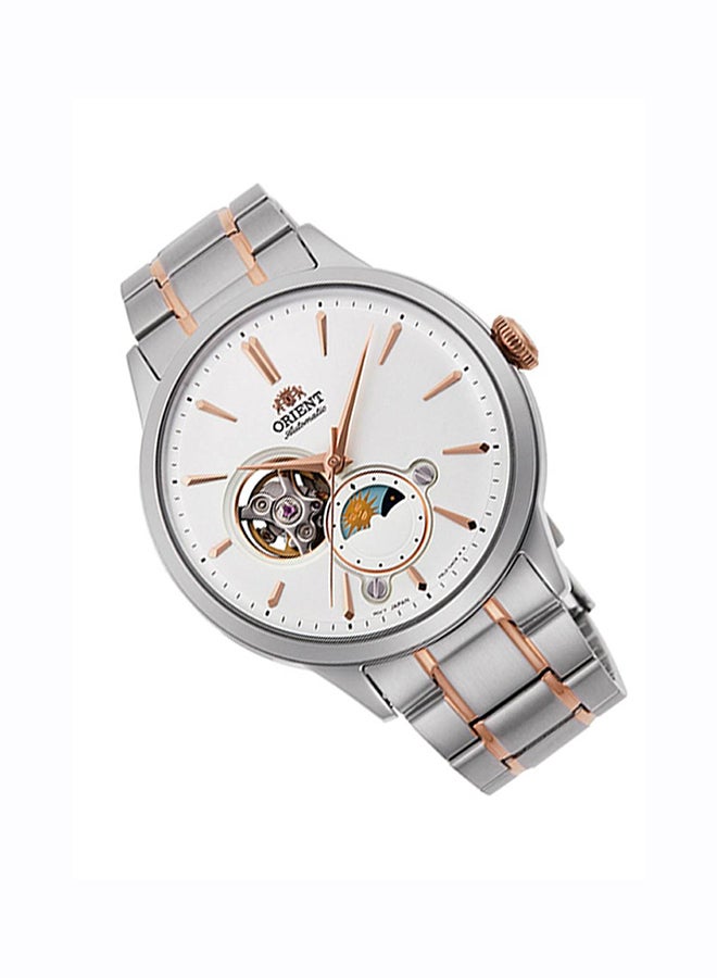 أورينت أوتوماتيك صن ومون أنالوج قرص أبيض من الفولاذ المقاوم للصدأ - RA-AS0101S - 41.5 مم - Image 4