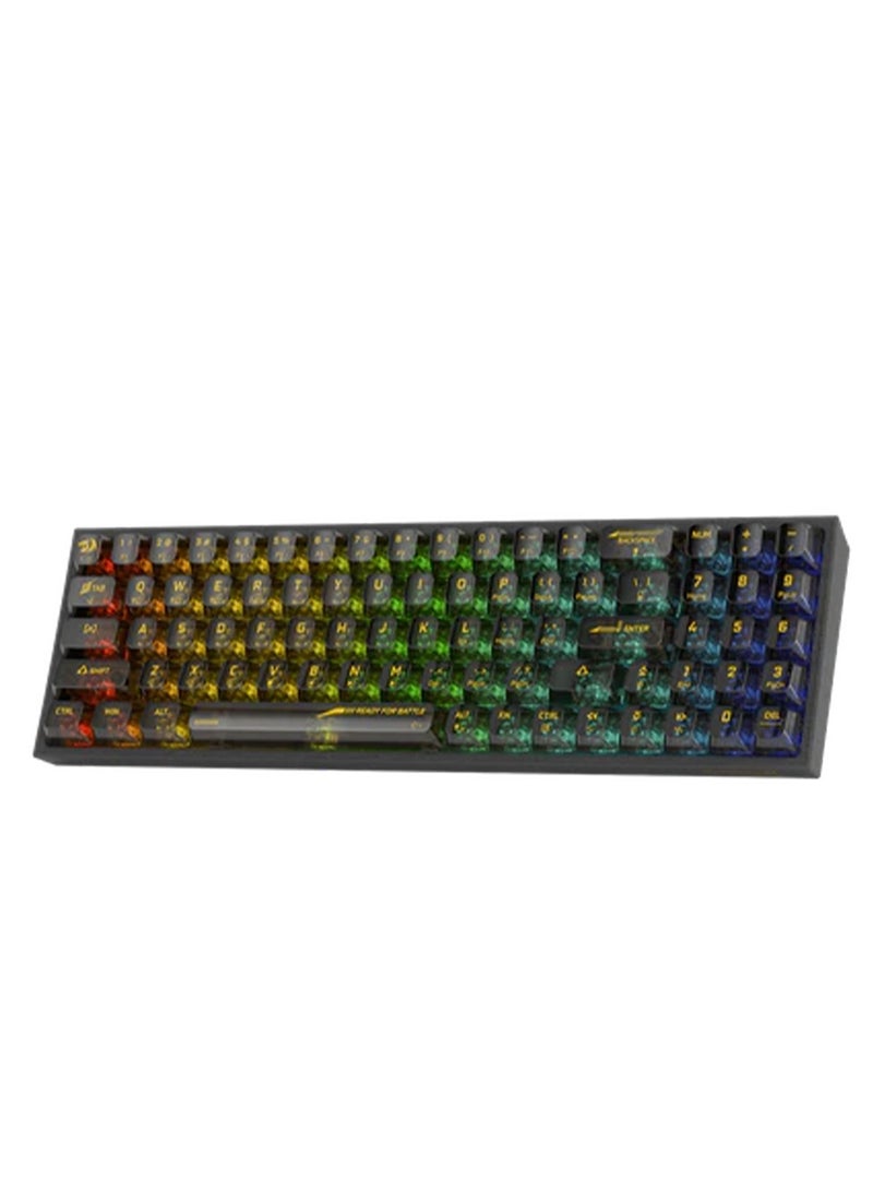 ريدراجون Wireless RGB Gaming Keyboard K628 PRO CTB 75% 3-Mode , 78 Keys Full-Transparent Hot-Swap Compact Mechanical Keyboard w/Upgraded Socket, Dedicated Arrow Keys & Numpad, Translucent Custom Switch - black  - Image 1
