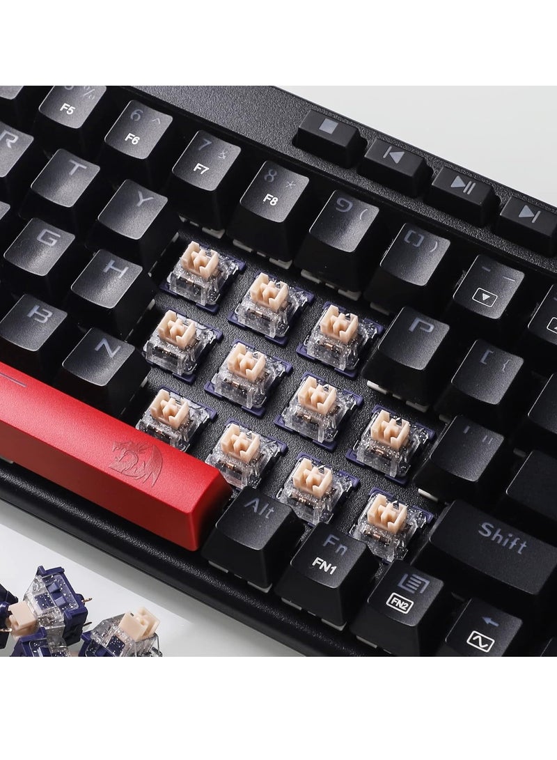 REDRAGON - A113 HP1 Panda Mechanical Keyboard Switches, Lubed Tactile Switches for Keyboard DIY, 3pin 60gf RGB MX Compatible Switches with Puller(38 pcs) - Image 1