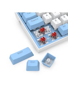 REDRAGON FIZZ K617 60% Wired Mechanical Keyboard, Red Switches, No-Slip Stand, Vibrant RGB, Hot-Swappable, 20 Presets Backlighting, Detachable Type-C Cable, English Layout , (White - Blue)  - Image 5