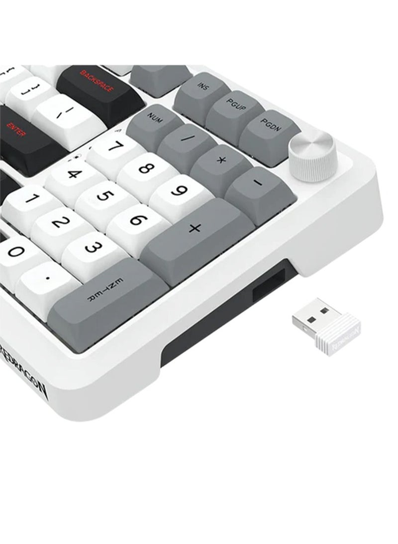 Multi-function Mechanical Keyboard K688WGL-RGB-PRO , Hot-swappable switches for easy customization , 98-key design with anti-collision and FN multimedia keys , connectivity Type-C, Bluetooth, 2.4GHz; 10m range, Windows/Mac compatible