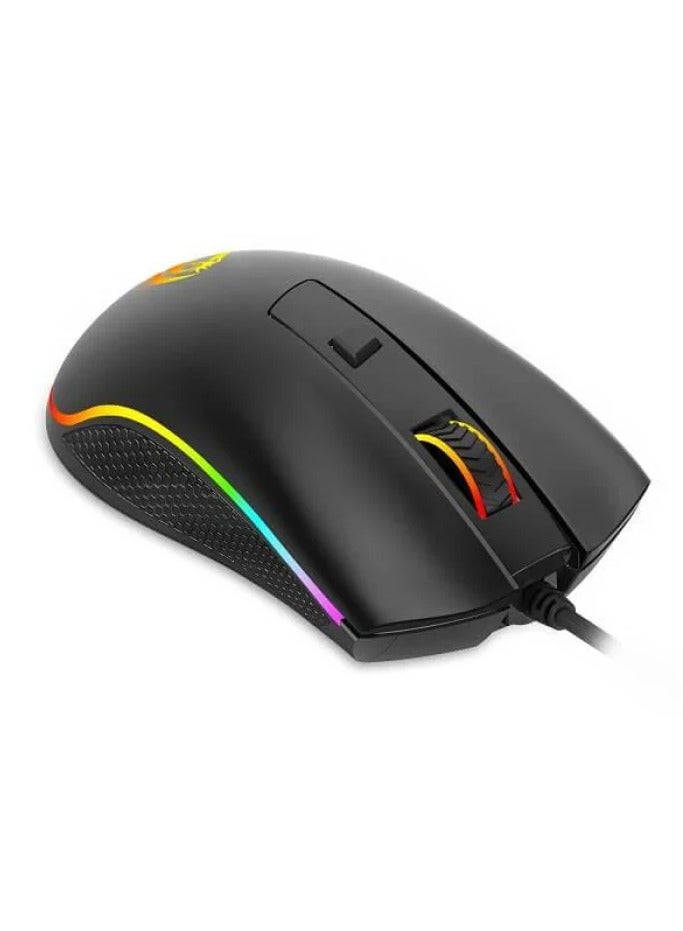 REDRAGON - M611RGB is a high-performance wired gaming mouse built to deliver precision, comfort, and style for gamers and professionals Featuring customizable 12800DPI, vibrant RGB lighting, and a sleek ergonomic design, it’s the perfect companion for any gaming setup - Image 1