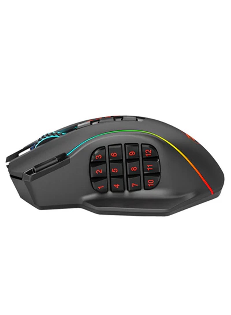 REDRAGON - Wired / Wireless Gaming Mouse PERDITION ELITE M901P-KS , rechargeable mouse  battery , Mouse with up to 16000 DPI and 40G acceleration , High-Precision Sensor delivers Pinpoint Accuracy , LED color option for quick identification ,  20 buttons , Black - Image 1