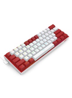 REDRAGON FIZZ K617 60% Wired Mechanical Keyboard, Red Switches, No-Slip Stand, Vibrant RGB, Hot-Swappable, 20 Presets Backlighting, Detachable Type-C Cable, English Layout , (White - Red)  - Image 2