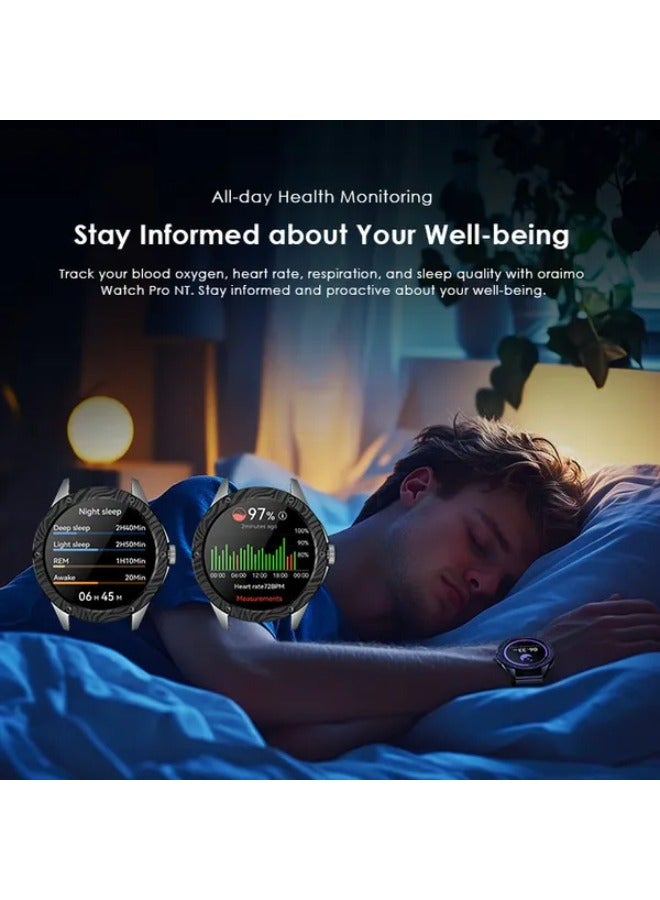 Oraimo - Watch Pro NT 1.43" AMOLED AI Powered Smart Watch Black - Image 1