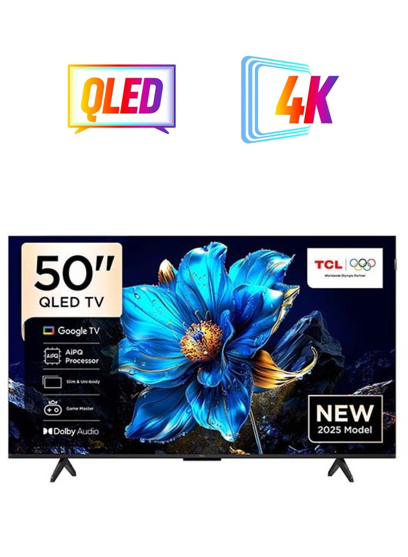 TCL 50-Inch P7K QLED 4K UHD Smart TV | Google TV, 60Hz, HDR10+, Dolby Vision & Atmos, AiPQ Processor, Game Master, DTS Virtual:X, Slim Uni-body (2025 Model) 50P7K Black - Image 1