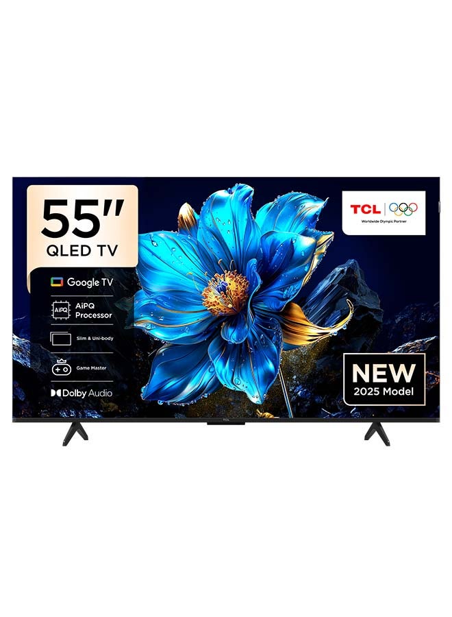 تي سي إل تلفاز TCL QLED 4K UHD ذكي 55 بوصة | Google TV، 60 هرتز، HDR10+، Dolby Vision و Atmos، معالج AiPQ، Game Master، DTS Virtual:X، تصميم نحيف (طراز 2025) - Image 1