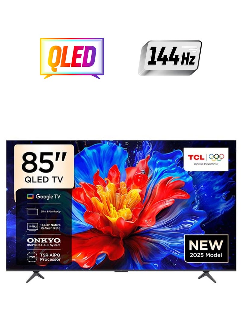 TCL 85-Inch P8K QLED 4K UHD Smart TV | Google TV, 144Hz, HDR10+, AiPQ Pro Processor, ONKYO 2.1 Audio, Dolby Atmos, DTS Virtual:X, Slim Uni-body (2025 Model) 85P8K black - Image 1