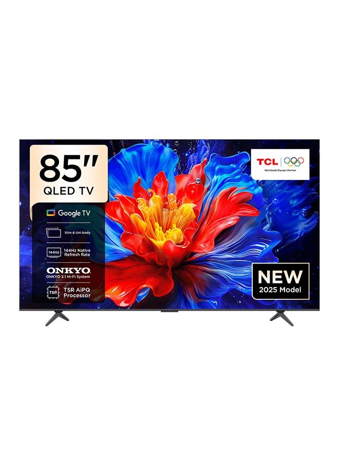 85-Inch P8K QLED 4K UHD Smart TV | Google TV, 144Hz, HDR10+, AiPQ Pro Processor, ONKYO 2.1 Audio, Dolby Atmos, DTS Virtual:X, Slim Uni-body (2025 Model) 85P8K black