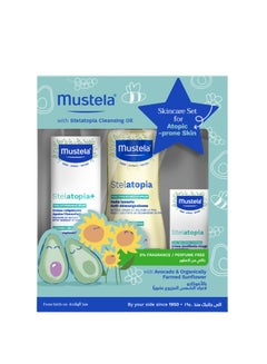 Mustela Stelatopia Emollient Face Cream 40 ML, Stelatopia+ Lipid-Replenishing Cream 150 ML, Stelatopia Cleansing Oil 500 ML  - Image 2