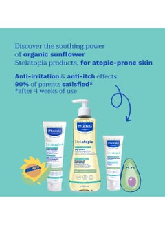 Mustela Stelatopia Emollient Face Cream 40 ML, Stelatopia+ Lipid-Replenishing Cream 150 ML, Stelatopia Cleansing Oil 500 ML  - Image 4