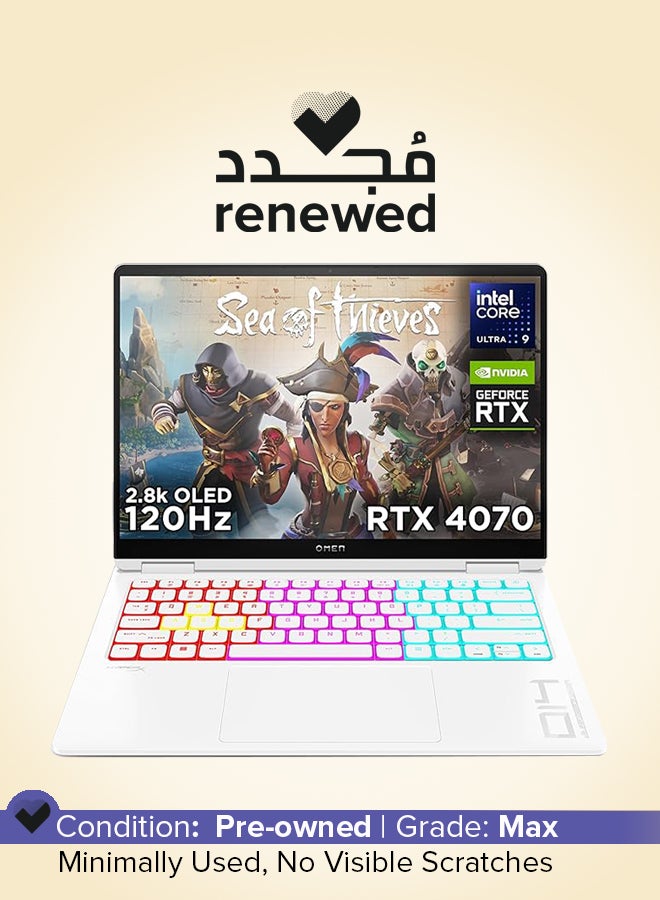 HP Renewed - Omen Transcend 14 Gaming Laptop With 14-Inch 2.8K Display, Core Ultra 9/Quad Core/32GB RAM/1TB SSD/GeForce RTX 4060/Windows 11 English White - Image 1