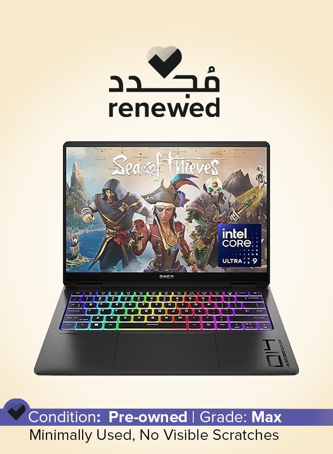HP Renewed - OMEN Transcend 14 Gaming Laptop With 14-Inch 2.8K Display, Core Ultra 9 Processor/Quad Core/32GB RAM/1TB SSD/Geforce RTX 4060 Graphics/windows 11 English Black  - Image 1