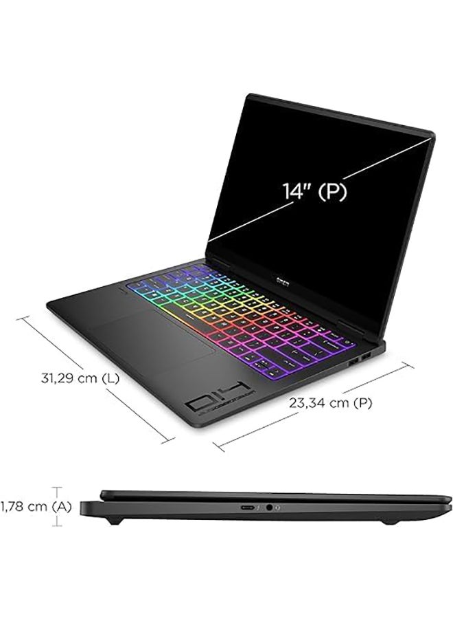 HP Renewed - OMEN Transcend 14 Gaming Laptop With 14-Inch 2.8K Display, Core Ultra 9 Processor/Quad Core/32GB RAM/1TB SSD/Geforce RTX 4060 Graphics/windows 11 English Black  - Image 3