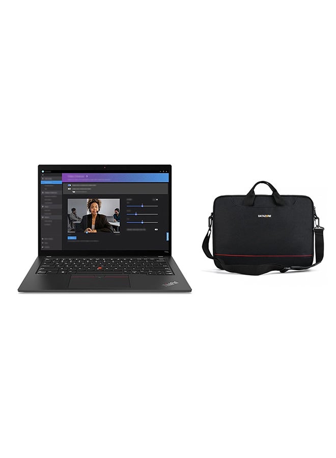 Lenovo ThinkPad T14 G5 Laptop With 14 Inch WUXGA(1920X1200) Display, Intel Core Ultra 7-165U Processor/32GB RAM DDR5/512GB SSD/Intel Iris Xe Graphics/Windows 11 Pro+Bag English/Arabic Black  - Image 1