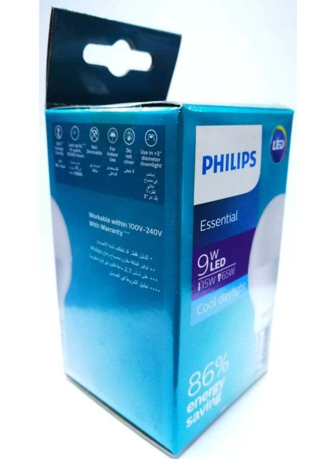 Philips - ESS LED Bulb, 9W, E27, 2500K, 230V, Pack of 4, Cool Day Light - Image 1