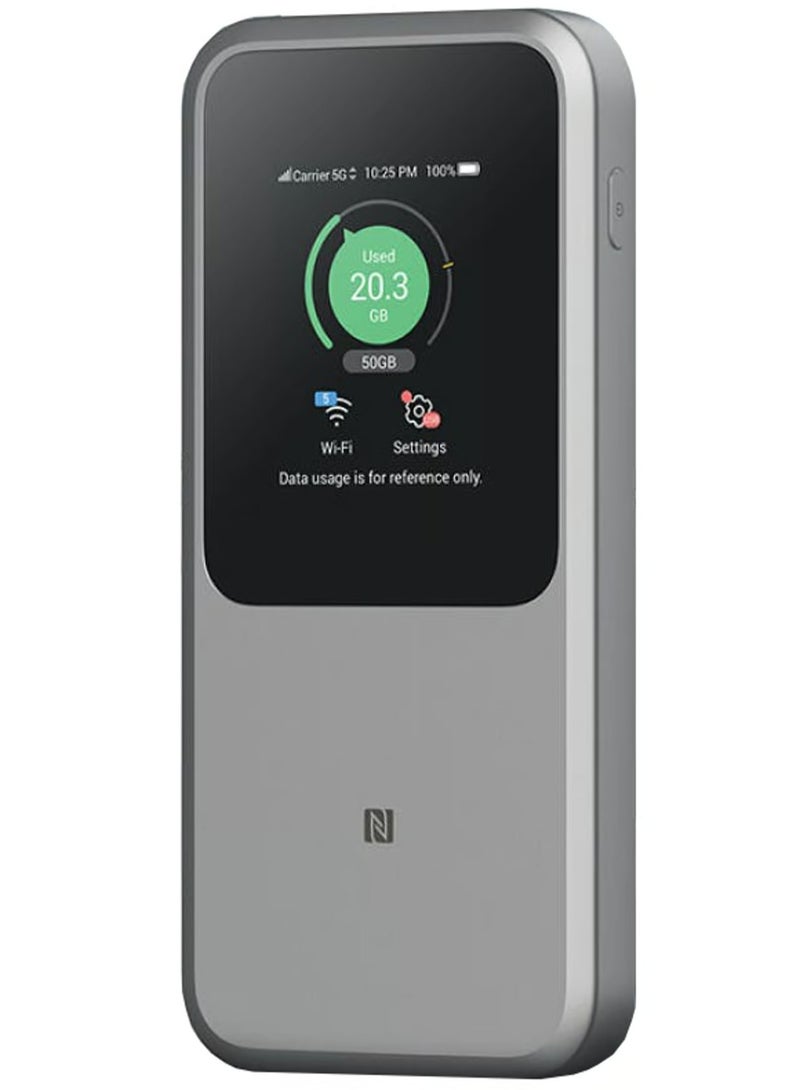 ZTE - U50 Pro 5G WiFi Mobile Hotspot Router, Unlock with SIM Card Slot WIFI 6 With10000mAh 3600Mbps NSA+SA grey - Image 1