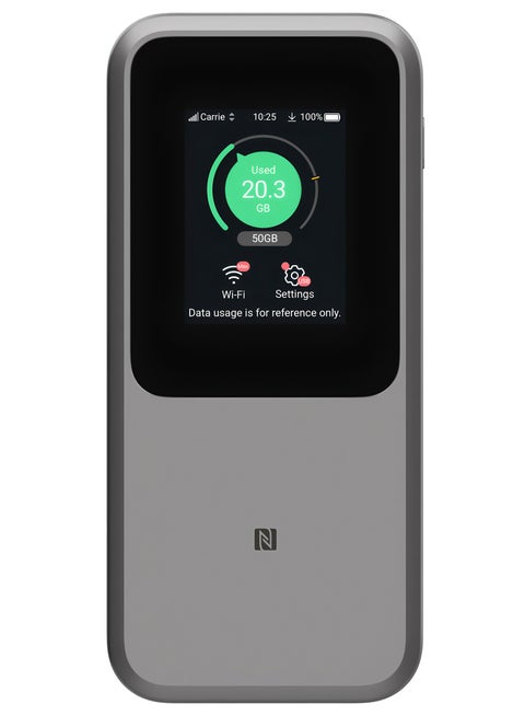 جهاز توجيه نقطة اتصال واي فاي محمول U50 Pro 5G، مع فتحة بطاقة SIM، واي فاي 6 مع 10000 مللي أمبير في الساعة 3600 ميجابت في الثانية NSA+SA رمادي