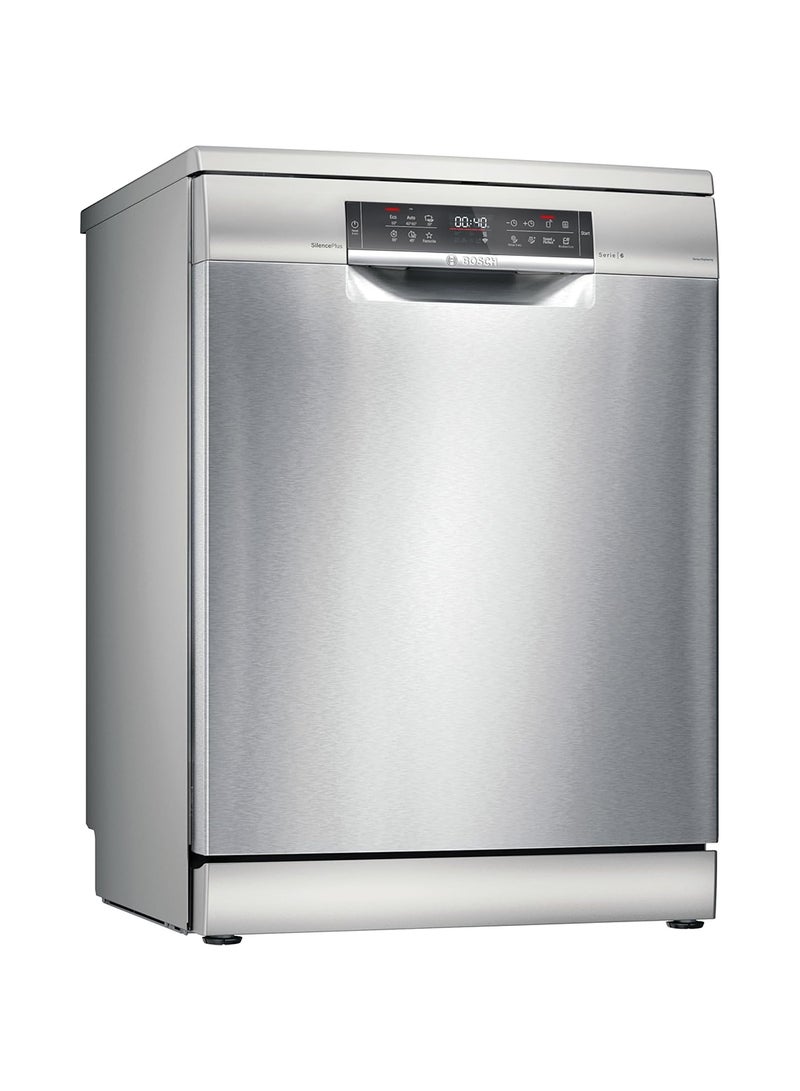 BOSCH Series 6 Free-standing Dishwasher, 13 Place Settings, Remote Start, HygienePlus 60 cm, Anti-fingerprint SMS6EMI65M Brushed Steel  - Image 1