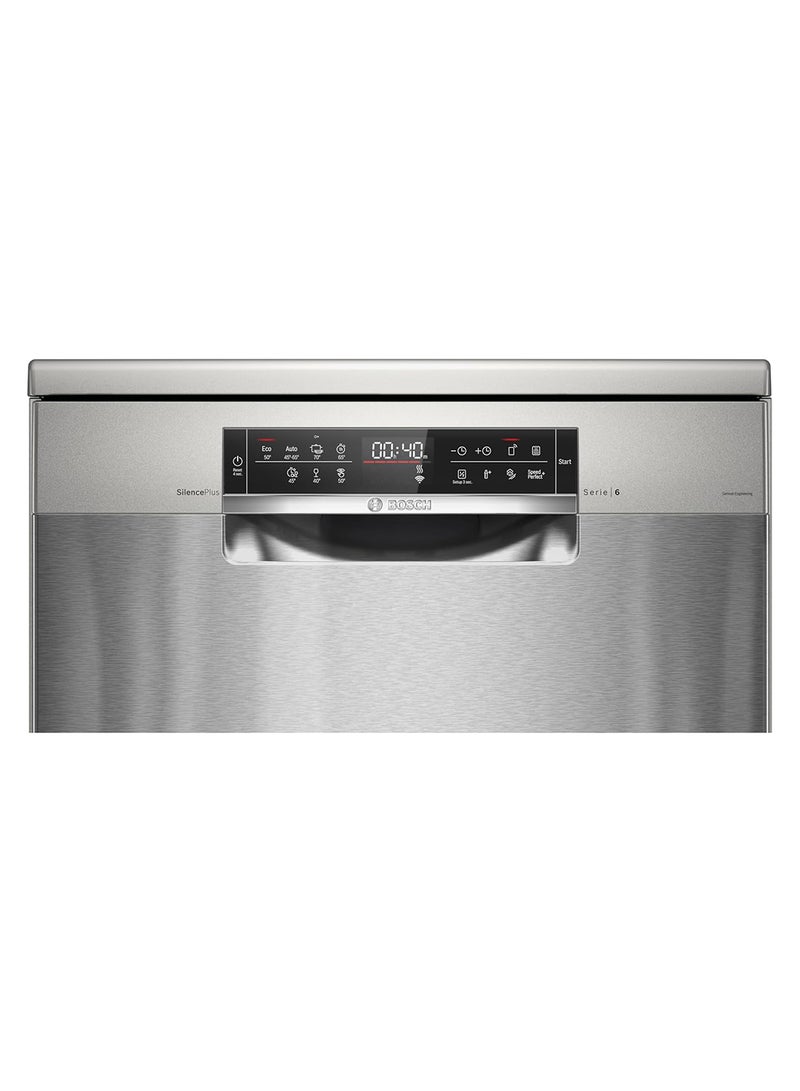 BOSCH Series 6 Free-standing Dishwasher, 13 Place Settings, Remote Start, HygienePlus 60 cm, Anti-fingerprint SMS6EMI65M Brushed Steel  - Image 2