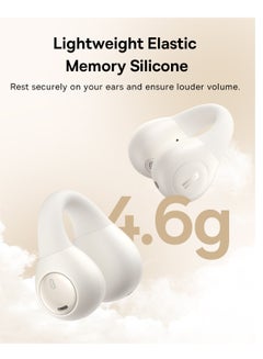 Baseus Bass 15 Clip Open-Ear True Wireless Earphones - Open-Ear Wireless Earbuds with Comfortable Clip Design - Powerful Bass Sound - Fast Charging via Type-C Cable - Elegant White Color - Baseus New Logo Edition WHITE  - Image 2