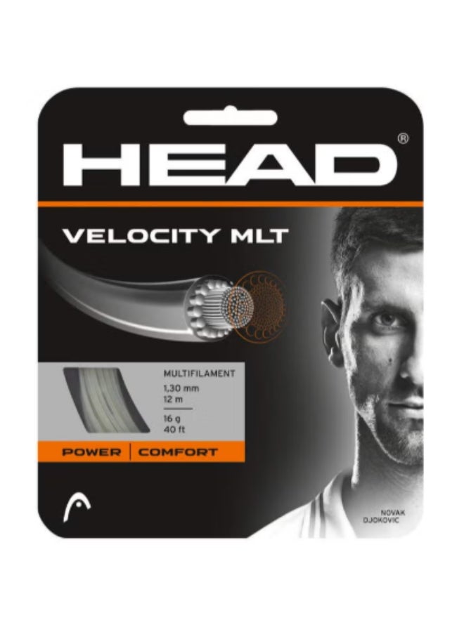 HEAD Velocity MLT Tennis String - with explosive power and high spin potential, 1.25 mm - 17 gauge -White