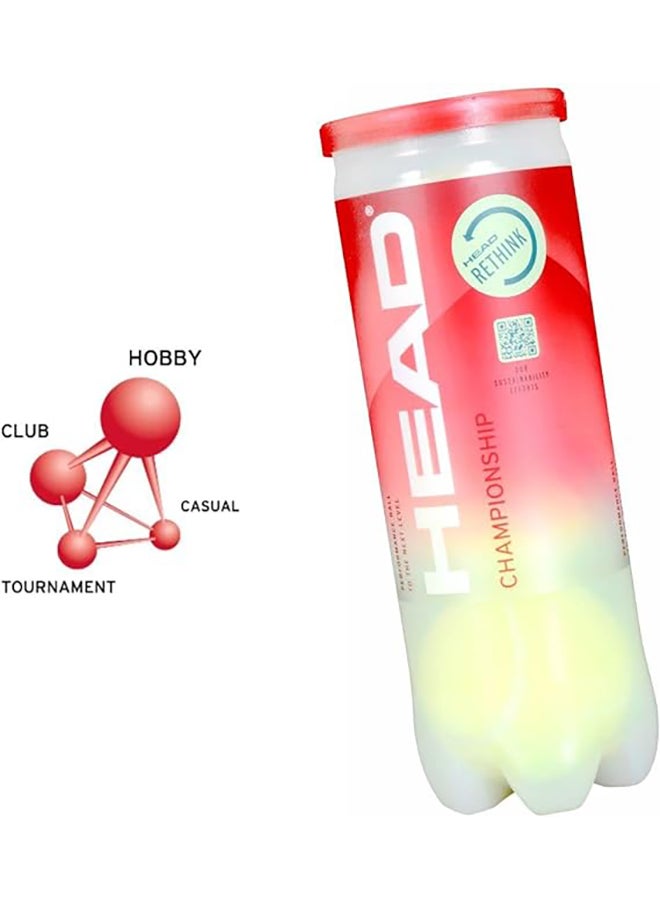 HEAD Championship Tennis Ball | Size: 1 Can - 3 Balls | Material: Wool | For Beginner | Durable | Court Training | Perfect for Every Surface ‎One Size none  - Image 4