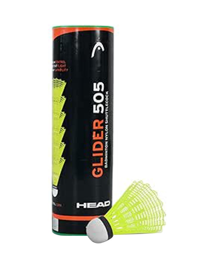HEAD Glider 505 Nylon Shuttlecock with Natural Cork (Slow, Pack of 6)  - Image 1
