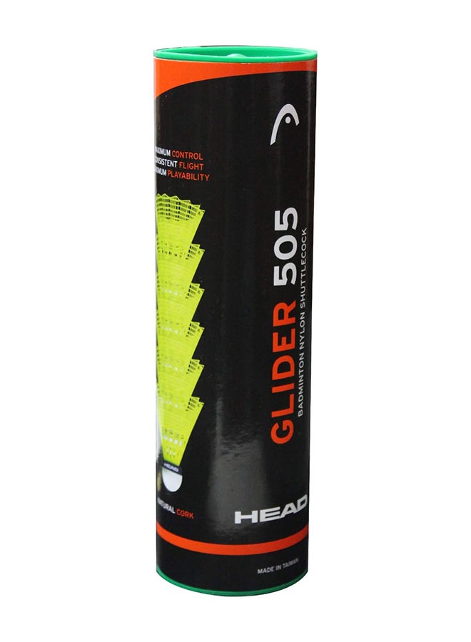 HEAD Glider 505 Nylon Shuttlecock with Natural Cork (Slow, Pack of 6)  - Image 2