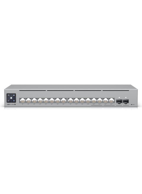 Switch Pro Max 16 PoE Switch, 84 Gbps Switching Capacity, 64.496 Mpps Forwarding Rate, 1.3" Touch Display, 180W Total PoE Available, Ethernet In-Band, USW-Pro-Max-16-PoE (180W) Grey