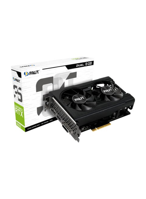 GeForce RTX 3050 Dual 8GB GDDR6 Graphics Card, 128-bit Memory Interface, 1552 MHz Graphics Clock, 1777 MHz Boost Clock, 14 Gbps Memory Clock, 2560 CUDA Cores, PCI-E 4.0, HDMI 2.1, DP 1.4a, Dual-Link DVI, 7680x4320 Max Resolution, 115W Power, RGB Lighting, Ray Tracing, DLSS, VR Ready, G-SYNC, NVIDIA Ampere Architecture | NE63050018P1-1070D