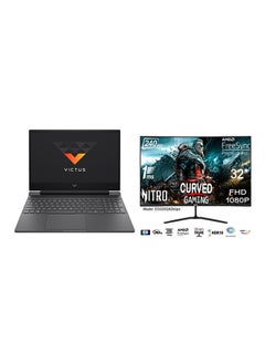 إتش بي Victus (Upgraded Version) Gaming Laptop With 16.1-Inch Full HD(1920x1080) 144Hz Display, Core i7-13700H Processor/32GB RAM DDR5/1TB SSD/8GB NVIDIA GeForce RTX 4060 Graphics Card/Windows 11+Nitro Gaming Monitor English/Arabic Black  - Image 1