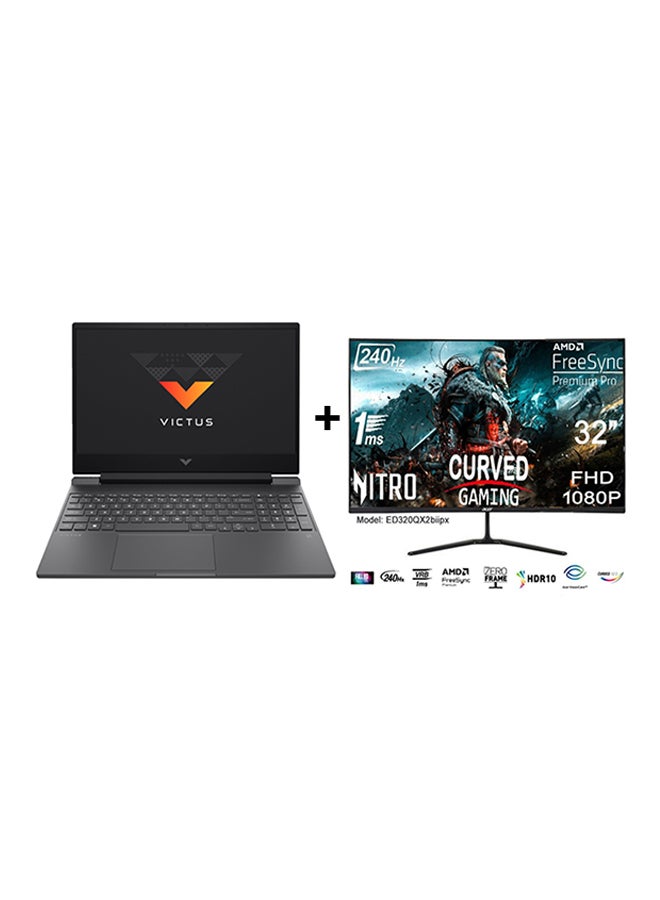 HP Victus (Upgraded Version) Gaming Laptop With 16.1-Inch Full HD(1920x1080) 144Hz Display, Core i7-13700H Processor/32GB RAM DDR5/1TB SSD/8GB NVIDIA GeForce RTX 4060 Graphics Card/Windows 11+Nitro Gaming Monitor English/Arabic Black  - Image 1