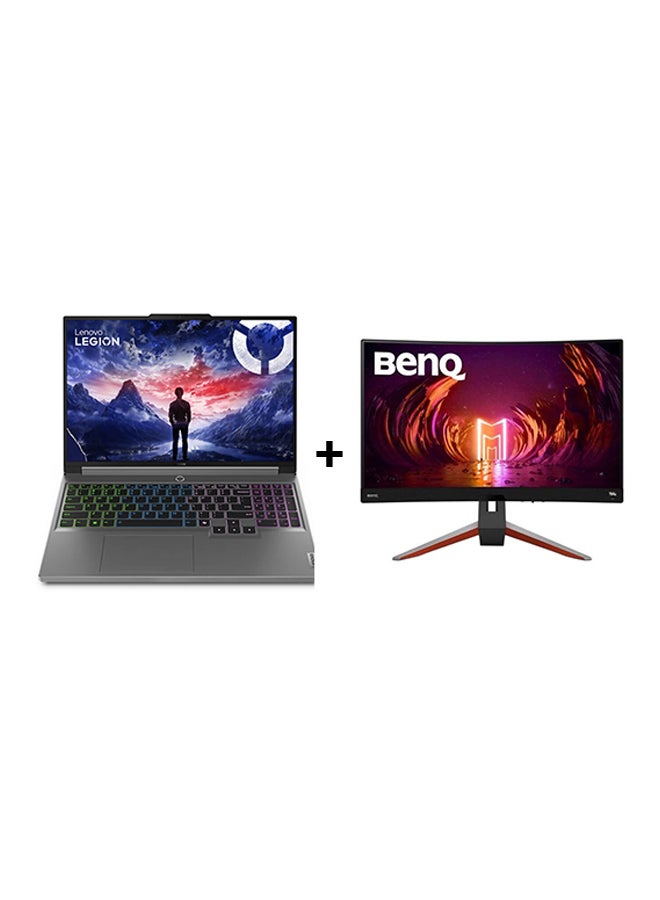 Lenovo Legion 5(Upgraded Version) Gaming Laptop With 16-Inch WQXGA (2560x1600) 165Hz Display, Core i7-14650HX Processor/16GB RAM/1TB SSD/6GB NVIDIA GeForce RTX 4050 Graphics Card/DOS(Without Windows)+Mobiuz Ex2710R 2K Qhd Curved Gaming Monitor English/Arabic Luna Grey  - Image 1