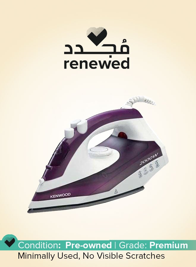 كينوود Renewed - Steam Iron 255 ml 2000 W STP40.000WP Purple/White  - Image 1