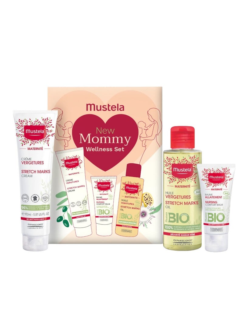 Mustela Mommy Wellness Skin Care Gift Set - 3-In-1 Stretch Marks Cream 150 ML, Organic Nursing Comfort Balm 30 ML, Stretch Marks Oil 105 ML  - Image 4