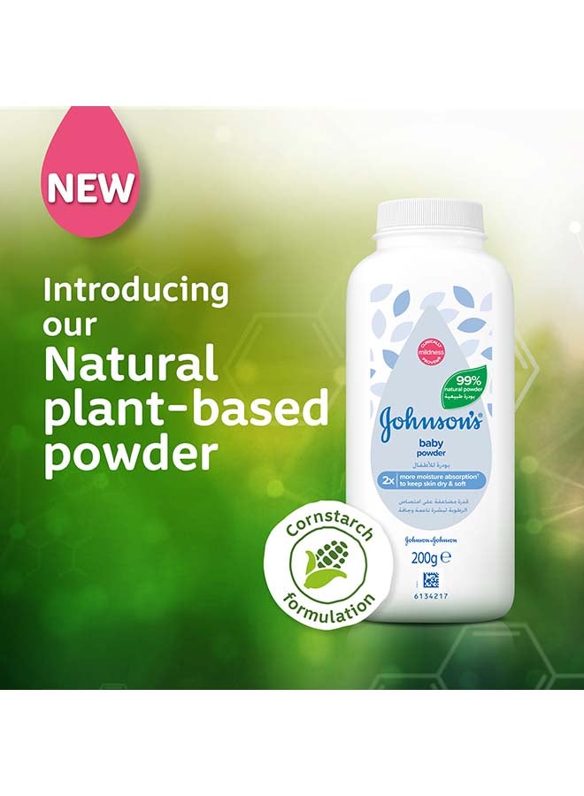 Johnson's Cornstarch Formulation Plant Based Baby Powder - 200 Gram  - Image 2