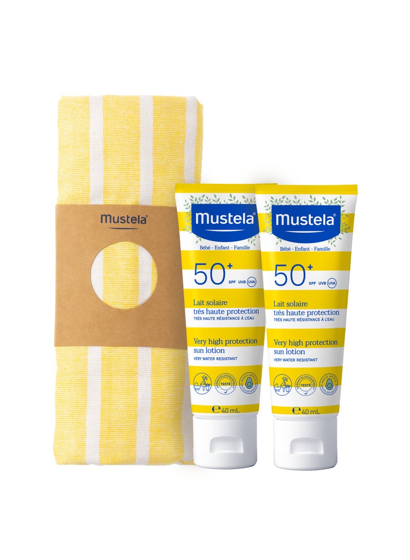 Mustela Sun Lotion Spf 50+, With Towel 